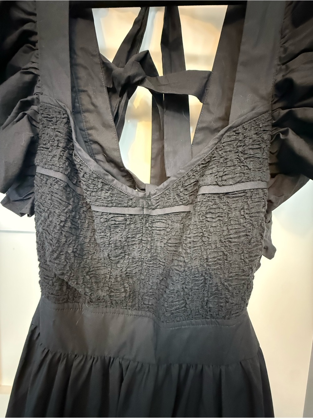 En Saison Black Midi Dress with Puff Sleeves - Picture 10 of 10